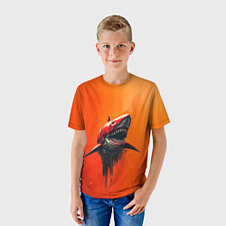 Футболка детская Кибернетическая акула, цвет: 3D-принт — фото 2