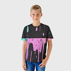 Футболка детская Стекающая краска текстура, цвет: 3D-принт — фото 2