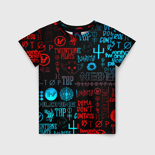 Детская футболка Twenty one pilots rock pattern / 3D-принт – фото 1