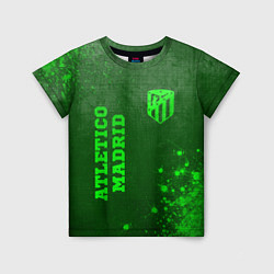 Футболка детская Atletico Madrid - green gradient вертикально, цвет: 3D-принт