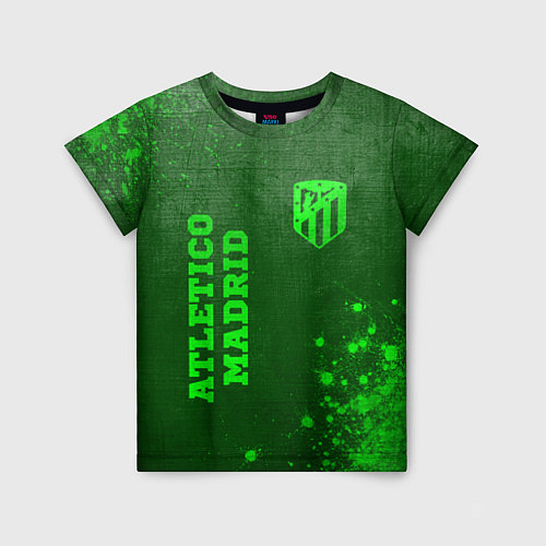 Детская футболка Atletico Madrid - green gradient вертикально / 3D-принт – фото 1