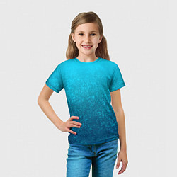 Футболка детская Лазурный голубой текстурный градиент, цвет: 3D-принт — фото 2