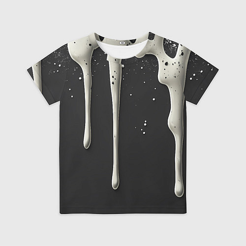 Детская футболка Белая слизь текстура / 3D-принт – фото 1