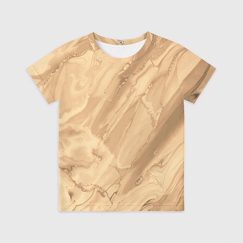 Детская футболка Бежевая текстура каменная мрамор / 3D-принт – фото 1