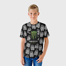 Футболка детская Monster energy медвежьи лапы, цвет: 3D-принт — фото 2