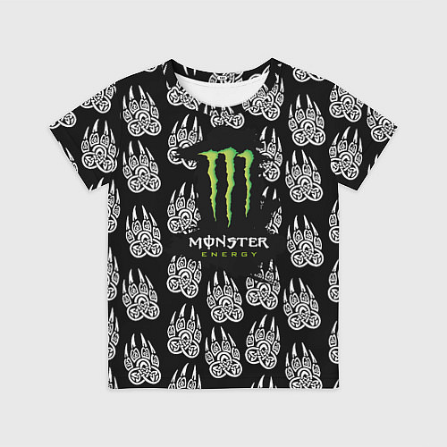 Детская футболка Monster energy медвежьи лапы / 3D-принт – фото 1