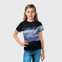 Футболка детская Синяя волна в космосе - текстура, цвет: 3D-принт — фото 2