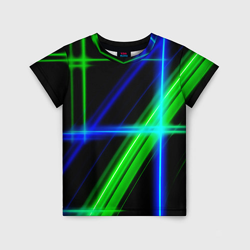 Детская футболка Color blue black green / 3D-принт – фото 1