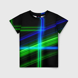 Футболка детская Color blue black green, цвет: 3D-принт