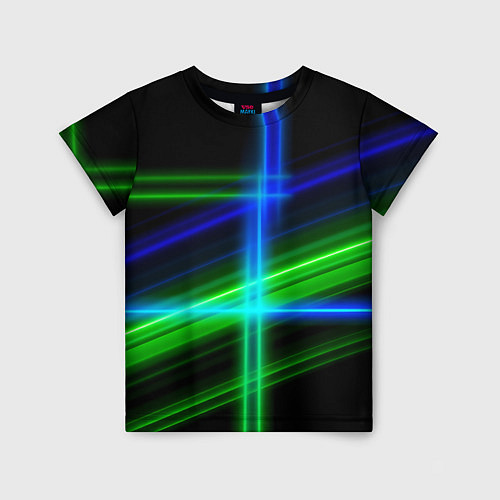 Детская футболка Color blue black green / 3D-принт – фото 1