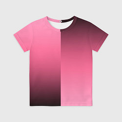 Футболка детская Розовый с затемнением градиент пополам, цвет: 3D-принт