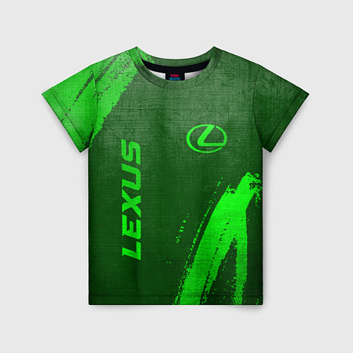 Детская футболка Lexus - green gradient вертикально / 3D-принт – фото 1