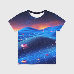 Футболка детская Синяя дюна - текстура, цвет: 3D-принт