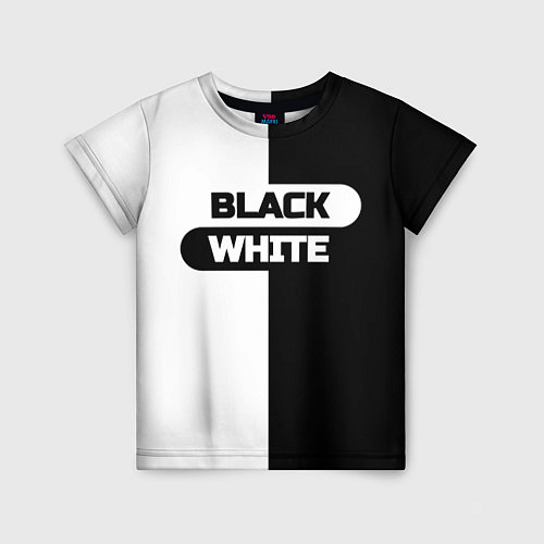 Детская футболка Black white пополам / 3D-принт – фото 1