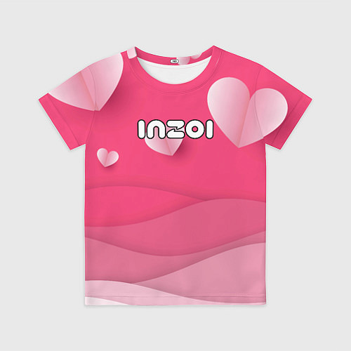 Детская футболка Inzoi розовые сердечки / 3D-принт – фото 1