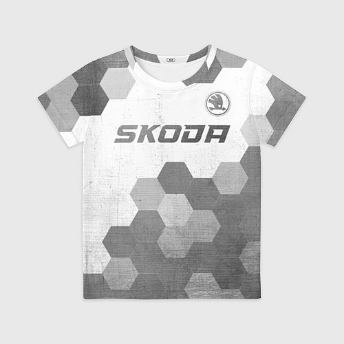 Детская футболка Skoda - white gradient посередине / 3D-принт – фото 1
