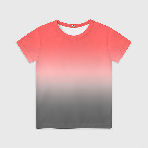Детская футболка Бледный красно-серый градиент / 3D-принт – фото 1