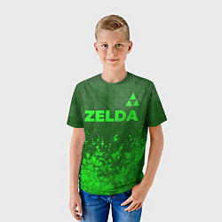 Футболка детская Zelda - green gradient посередине, цвет: 3D-принт — фото 2