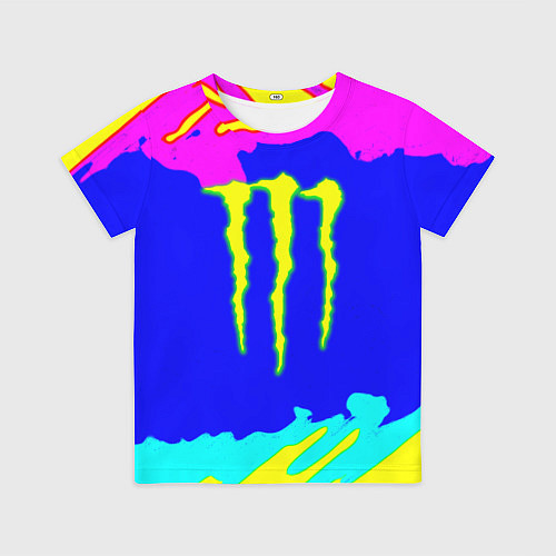 Детская футболка Monster energy краски цветные / 3D-принт – фото 1
