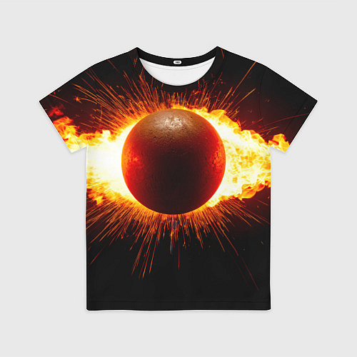 Детская футболка Ядро для талкания в огне / 3D-принт – фото 1