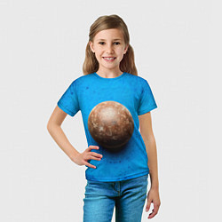 Футболка детская Ядро для талкания на синем, цвет: 3D-принт — фото 2
