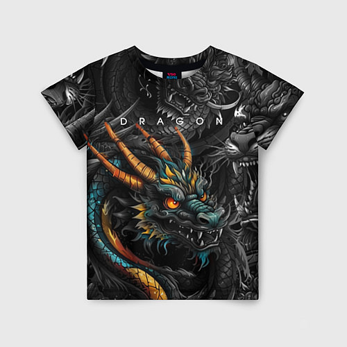 Детская футболка Японский дракон татуировка / 3D-принт – фото 1