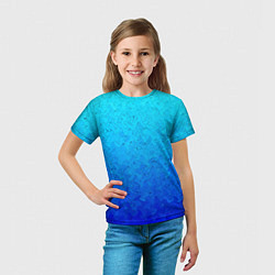Футболка детская Голубой в синеву с узором, цвет: 3D-принт — фото 2
