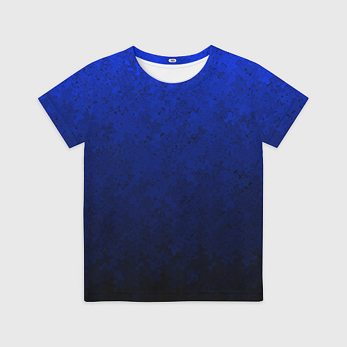 Детская футболка Текстурный из синего в чёрный градиент / 3D-принт – фото 1