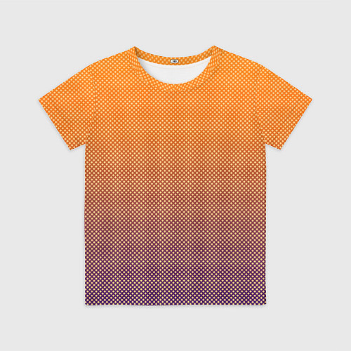 Детская футболка Градиент оранжевый в фиолетовый мелкий ромбик / 3D-принт – фото 1