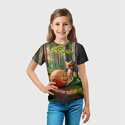 Футболка детская Колобок и лиса, цвет: 3D-принт — фото 2