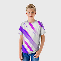 Футболка детская Color white pink, цвет: 3D-принт — фото 2