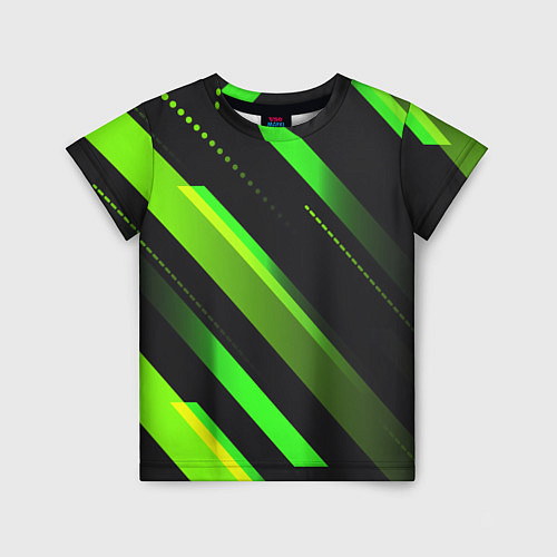 Детская футболка Color black green / 3D-принт – фото 1