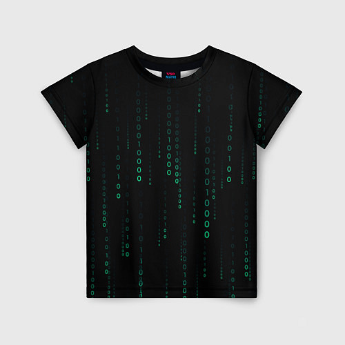 Детская футболка Color black turquoise / 3D-принт – фото 1