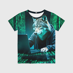 Детская футболка Волк хакер