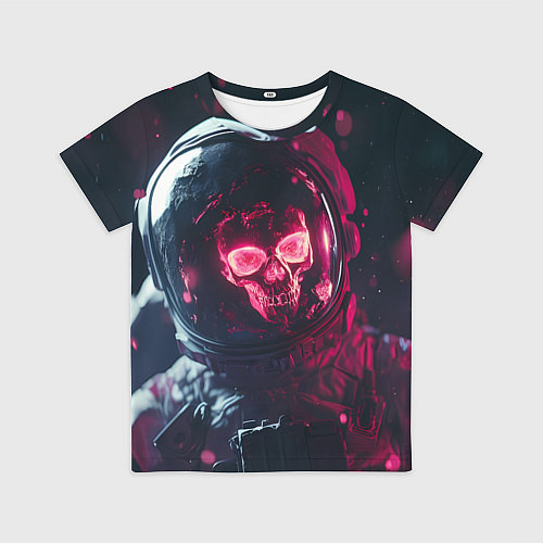 Детская футболка Красный череп в скафандре космонавта / 3D-принт – фото 1