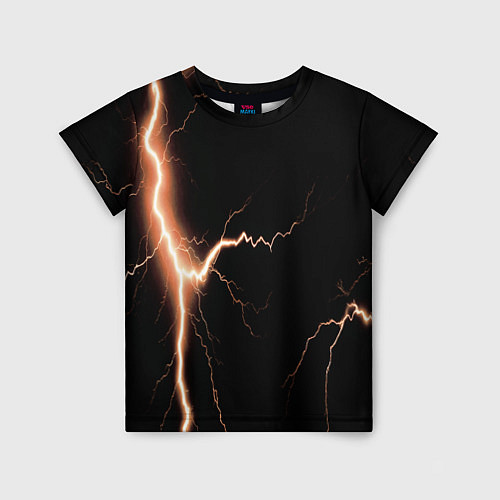 Детская футболка Lightning orange / 3D-принт – фото 1