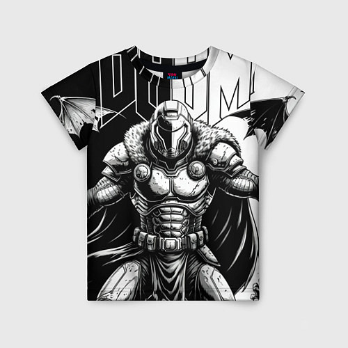 Детская футболка Doom guy and demons / 3D-принт – фото 1