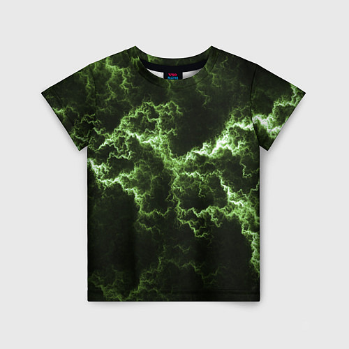 Детская футболка Lightning green glow / 3D-принт – фото 1