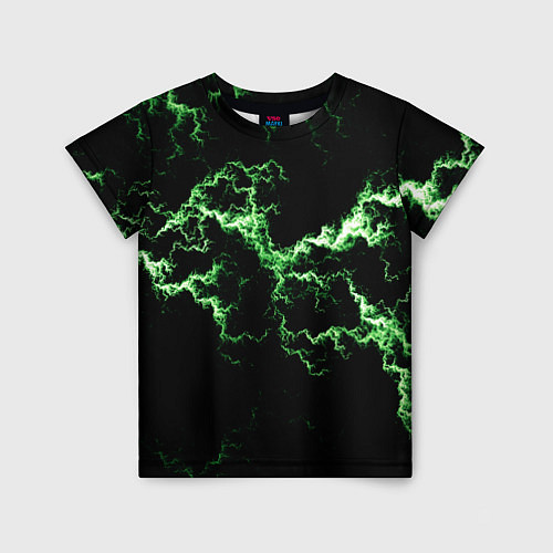 Детская футболка Lightning green glow / 3D-принт – фото 1