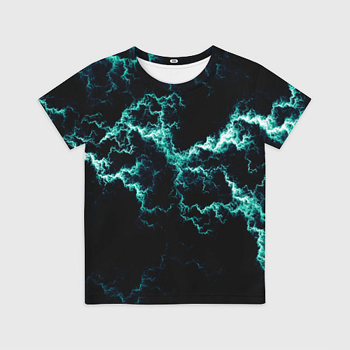 Детская футболка Lightning light blue glow / 3D-принт – фото 1