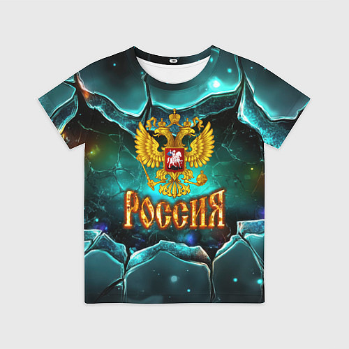 Детская футболка Россия - объемные плиты / 3D-принт – фото 1