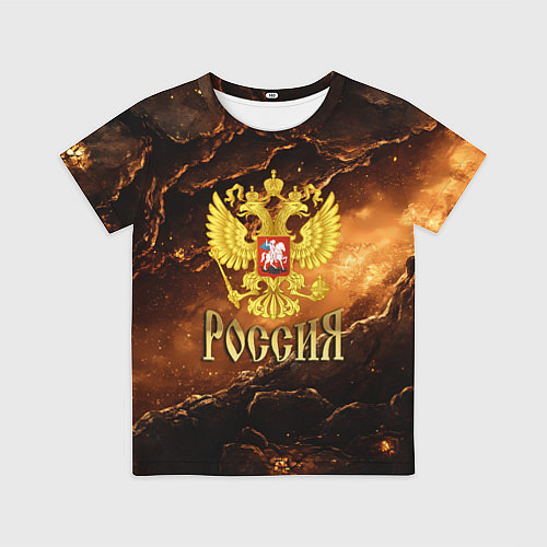 Детская футболка Герб России на кофейном фоне / 3D-принт – фото 1