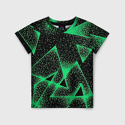 Детская футболка A light green triangle with dots / 3D-принт – фото 1