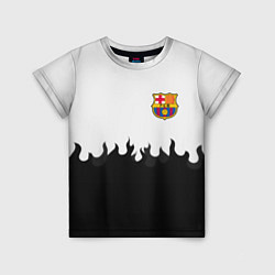 Футболка детская Barcelona черный огонь, цвет: 3D-принт