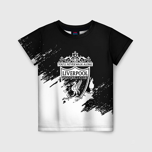 Детская футболка Liverpool краски белые / 3D-принт – фото 1
