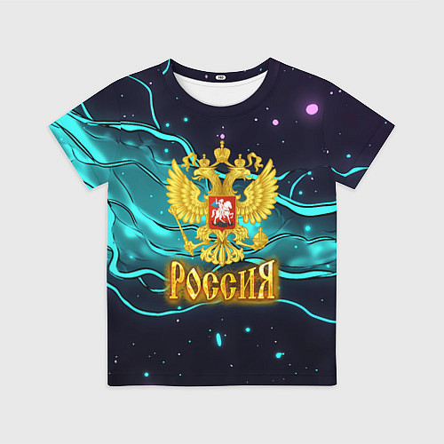 Детская футболка Россия - березовая абстракция / 3D-принт – фото 1