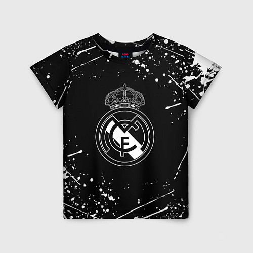 Детская футболка Real Madrid белые краски / 3D-принт – фото 1