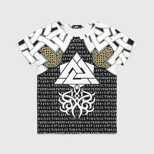 Детская футболка Узор рун и символов / 3D-принт – фото 1