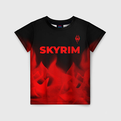 Детская футболка Skyrim - red gradient посередине / 3D-принт – фото 1