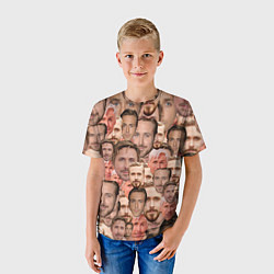 Футболка детская Лица Райана Гослинга, цвет: 3D-принт — фото 2